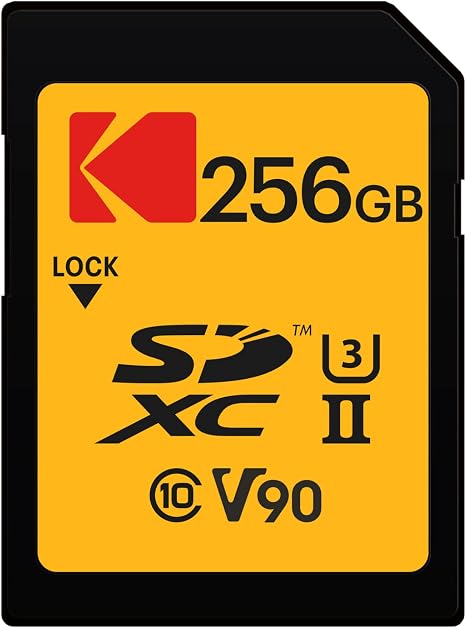 Kodak SDXC 256GB UHS-II U3 V90 Ultra Pro Memory Card - Up to 300MB/s Read Speed and 270MB/s Write Speed