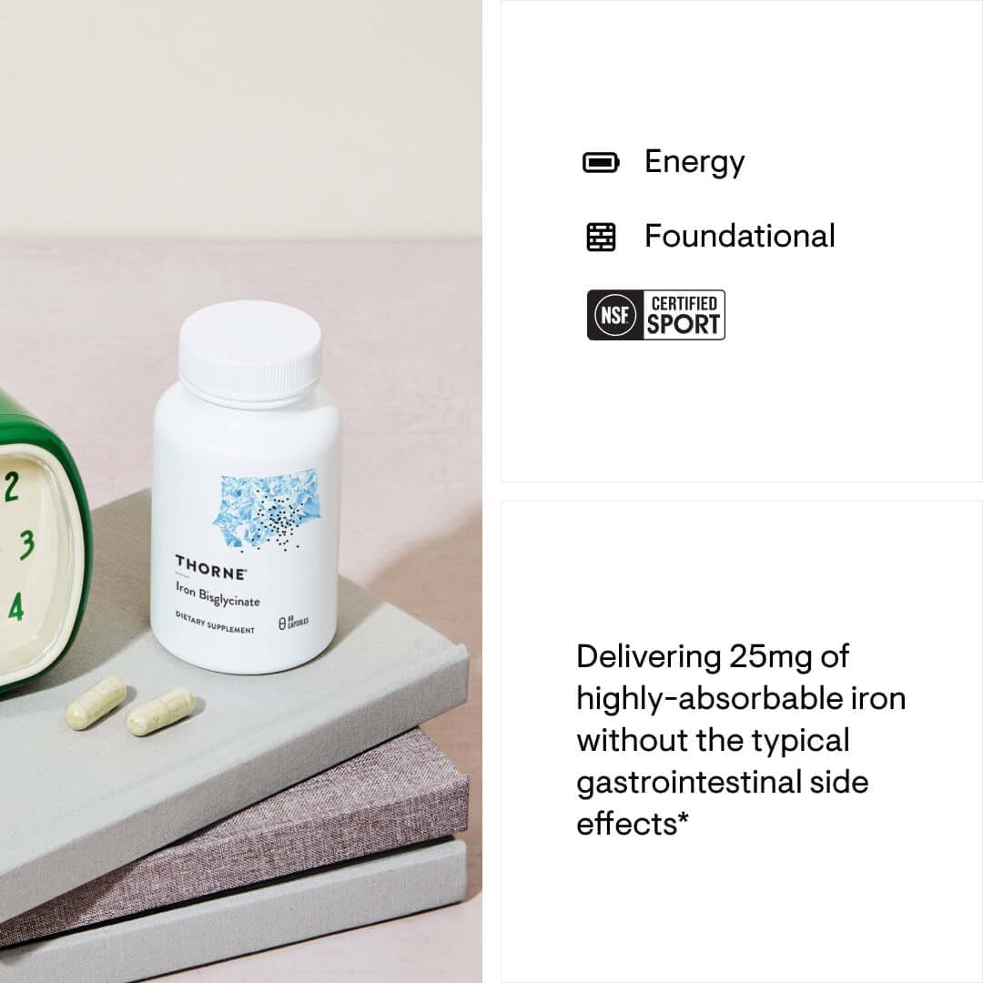 THORNE - Nutrient Essentials Duo - Iron Bisglycinate & B-Complex #12 for Energy Support and Blood Building - 60 Servings