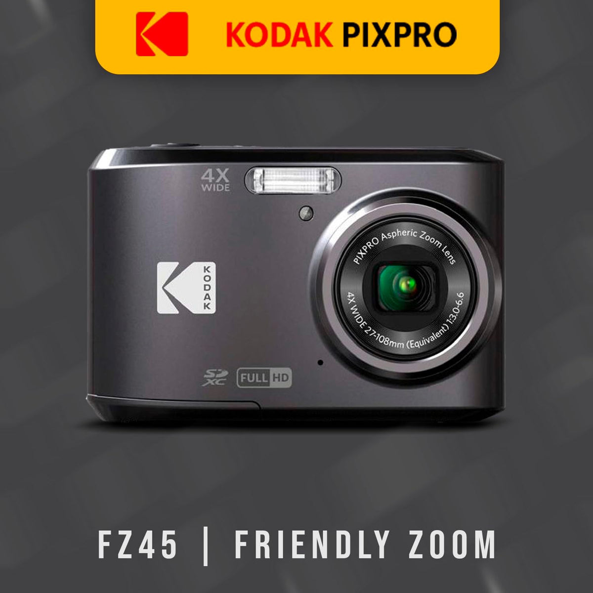 Kodak PIXPRO FZ45 Digital Camera (Black) Bundle
