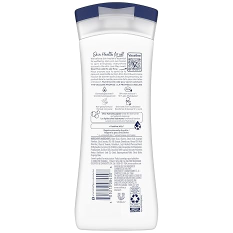 Vaseline Intensive Care Lotion, Unscented, Advanced Repair 2-Pack – Non-Greasy Moisturizer for Extremely Dry Skin, 10 Oz Ea