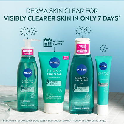 NIVEA Derma Skin Clear Anti-Blemish Peeling 150 ml – Exfoliating Clarifying Gel with Salicylic Acid, Sea Salt & Niacinamide for Pore-Refining Face & Body Care