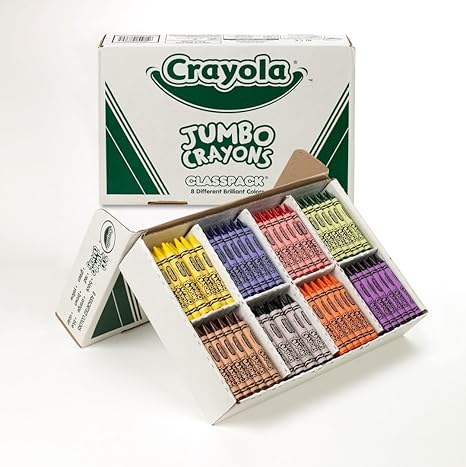 Crayola Jumbo Crayons Classpack (200ct), Large Toddler Crayons, Teacher Classroom Must Haves, Bulk School Supplies, Essential Preschool & Kindergarten Art Supplies