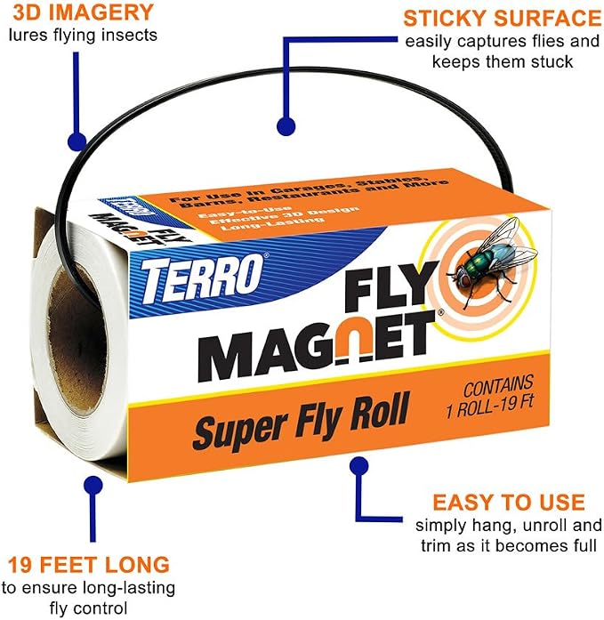 Terro T521 Super Fly Roll Magnet Fly Trap, White