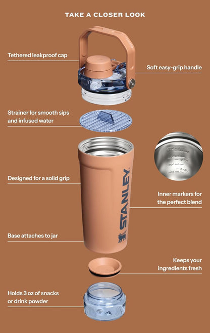 STANLEY Vitalize Shaker Bottle, 20 oz, Chalk