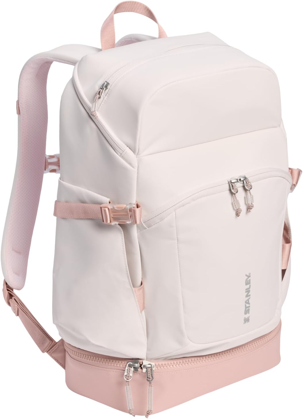 STANLEY Vitalize Backpack | Gym, Work & Travel Bag with Laptop Sleeve | Expandable Bottom Compartment | Tumbler & Water Bottle Pockets | Durable Recycled Fabric | Rose Quartz