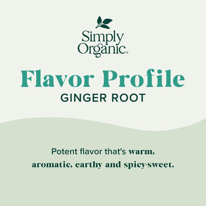 Simply Organic, Ginger Organic, 1.64 Ounce | Non ETO, Non Irradiated, Non GMO, Complements Both Sweet & Savory Dishes