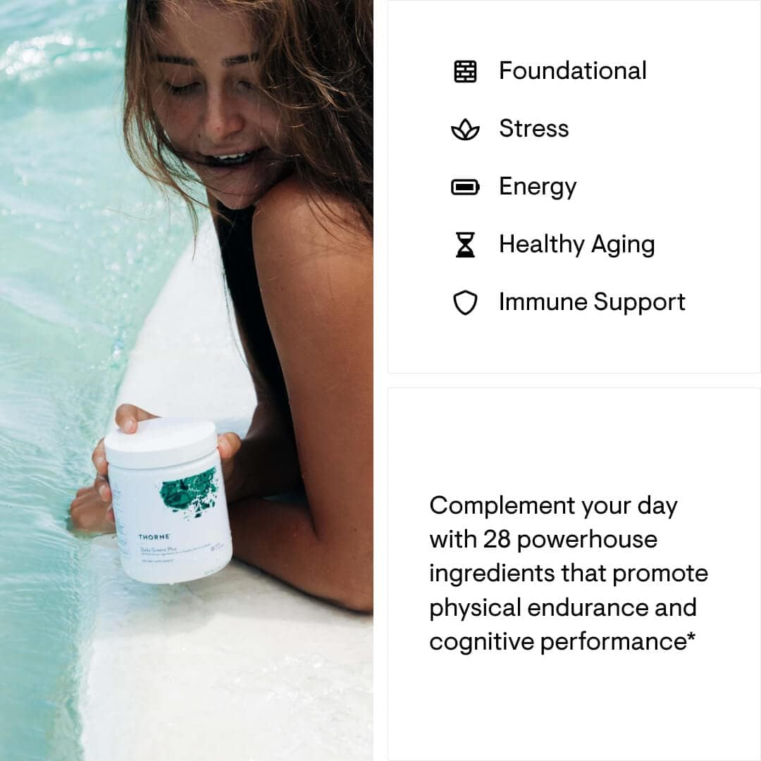 THORNE - Energy Bundle - Daily Greens Plus & Basic B Complex - Promotes Cellular Energy and Physical Endurance - 30 Servings