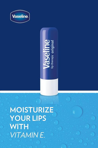 Vaseline Lip Therapy Care Original, Fast-Acting Nourishment, Ideal for Chapped, Dry, Cracked, or Damaged Lips, Lip Balm, 0.16 Oz Each, Lip_Balms, 3 Count (Pack of 16)