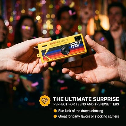 Kodak Charmera Keychain Digital Camera Blind Box, Single Box 1PC – Bundled with Tudak Store Microfiber Cloth, 32GB MicroSD Card & Adapter – 1.6MP Digicam, Video Recording, Gift for Teens & Adults