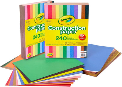 Crayola Construction Paper Bulk Pack (480 Sheets) – 10 Assorted Colors, 9x12, Teacher School Supplies & Classroom Must Haves, Card Making Craft Supplies, Art Paper