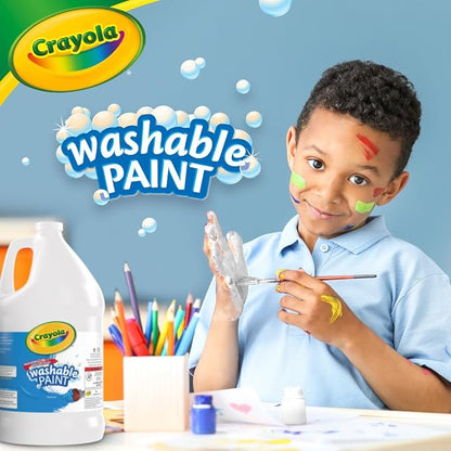 Crayola Washable Paint (1 Gallon), White Paint, Teacher Classroom Must Haves, School Supplies for Kids, Nontoxic, 3+