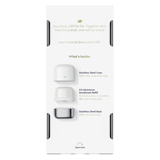 Dove Refillable Deodorant Starter Kit Deodorant For Women Coconut & Pink Jasmine 0% Aluminum 1.13 oz
