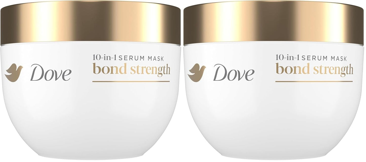 Dove Hair Bond Strength 10in1 Serum Mask for Chemically Damaged Hair with Bio-Protein Care Technology plus Peptide Complex 9.2 fl oz.,(Pack of 2)
