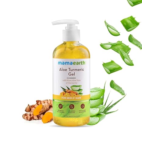 MAMAEARTH Aloe Turmeric Gel with Aloe Vera & Turmeric, 300ml | Lightweight gel texture suitable for daily skincare routines.