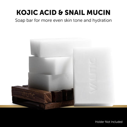 VALITIC Snail Mucin Kojic Acid Soap Bar, Anti Aging Tone Corrector 2 Pack