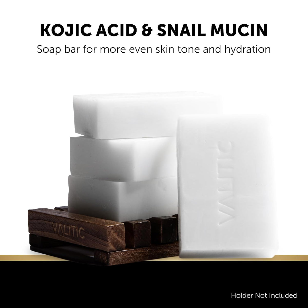 VALITIC Snail Mucin Kojic Acid Soap Bar, Anti Aging Tone Corrector 4 Pack