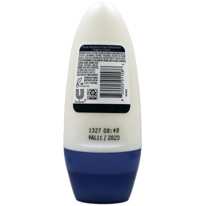Dove Original Clean Roll On Deodorant, Aluminum Free, All Day Odor Protection, 4-Pack, 1.7 FL Oz Each, 4 Bottles