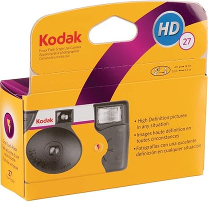 Kodak Power Flash 35mm One-Time-Use Disposable Camera (ISO-800) (4 Pack)
