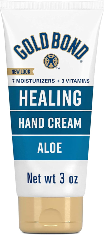 Gold Bond Healing Hand Cream, 3 Oz., With Aloe | Mini hand cream, Moisture That Lasts Through Handwashing, Gold Bond lotion for dry skin, travel size moisturizing hand cream