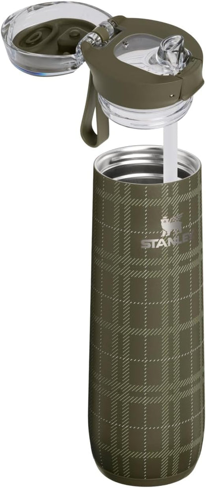 STANLEY Flowstate Spring Bottle, 20 oz, Peat Moss Plaid