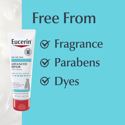 Eucerin Advanced Repair Foot Cream with Urea, Mulitpack, 3 x 3 OZ