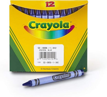Crayola Crayons, Blue, Single Color Crayon Refill, 12 Count Bulk Crayons, School Supplies