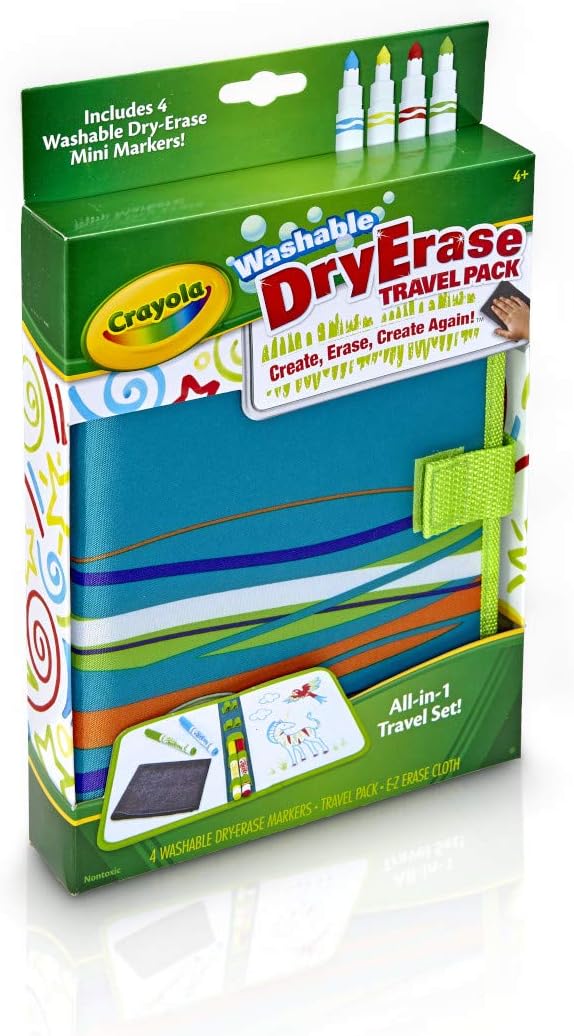 Crayola Washable Dry Erase Travel Pack, Whiteboard for Kids, Ages 4, 5, 6, 7 (Pack of 2)
