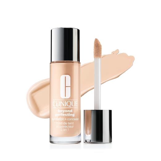 Clinique Beyond Perfecting Lightweight Liquid Foundation + Concealer For Dry Combination to Oily Skin Types | Full Coverage + Natural Matte Finish