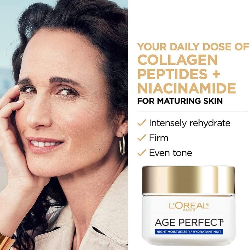 L'Oreal Paris Skin Care Age Perfect Night Cream, Anti-Aging Face Moisturizer With Soy Seed Proteins, 2.5 Oz
