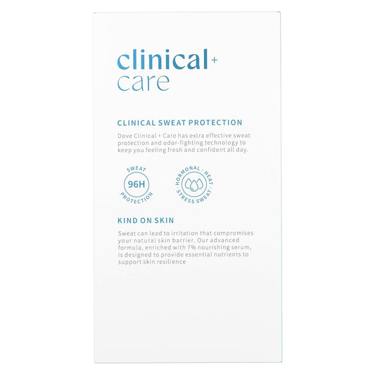 Dove Clinical + Care Antiperspirant Deodorant Stick for Women, 96H Clinical Strength Sweat & Odor Protection, With Nourishing Serum, Original Clean with Fresh Scent, 1.7 oz
