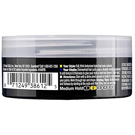 L'oreal Paris Studio Line Texture and Control Overworked Hair Putty 1.7 Oz (3 Pack)
