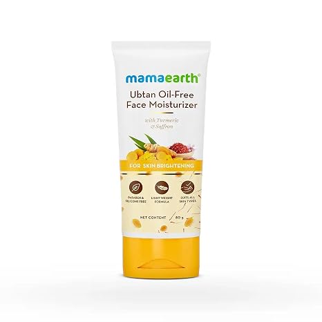MAMAEARTH Ubtan Face Moisturizer with Turmeric & Saffron 2.71 Fl Oz (80ml)