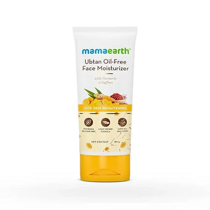 MAMAEARTH Ubtan Face Moisturizer with Turmeric & Saffron 2.71 Fl Oz (80ml)