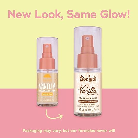Tree Hut Hair & Body Mist Bundle, Hydrating & Alcohol-Free Body Spray Kit, Alcohol-Free Formula, Versatile Body Spray, Includes 3 37ml Vanilla, Pink Hibiscus and Frozen Honey