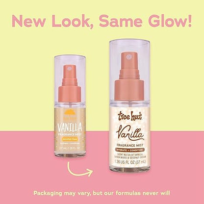 Tree Hut Hair & Body Mist Bundle, Hydrating & Alcohol-Free Body Spray Kit, Alcohol-Free Formula, Versatile Body Spray, Includes 3 37ml Vanilla, Pink Hibiscus and Frozen Honey