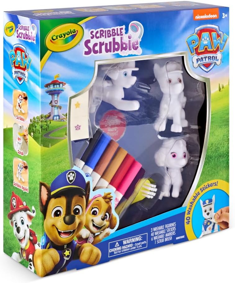 Crayola Scribble Scrubbie PAW Patrol Figurine Playset, Customizable PAW Patrol Toys & Gifts for Toddlers, Reusable Coloring Activity, Ages 3+
