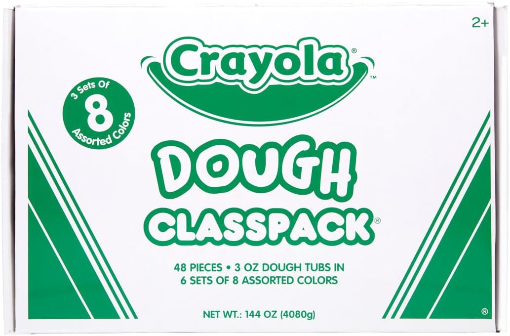Crayola Dough Classpack - 8 Assorted Colors (48 Count), 3oz Kids Dough, Classroom Supplies, Teacher Must Haves, Nontoxic, Ages 3+ | Classroom Supplies, Teacher Must Haves, Nontoxic, Ages 3+