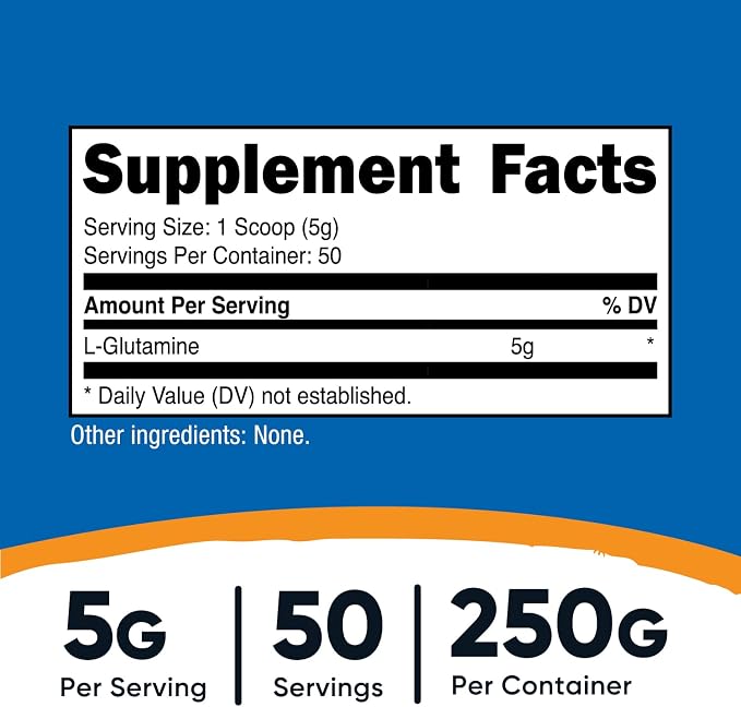 Nutricost L-Glutamine Powder 250 Grams (Pack of 2)