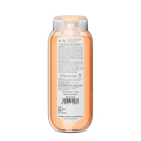 MAMAEARTH Rice Water Body Wash with Rice Water & Lily, 275ml | Body wash formulated with rice water and lily.