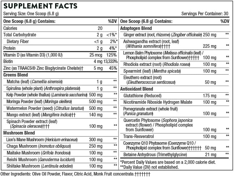 THORNE - Performance & Vitality Bundle - Creatine & Daily Greens - 30 to 90 Servings