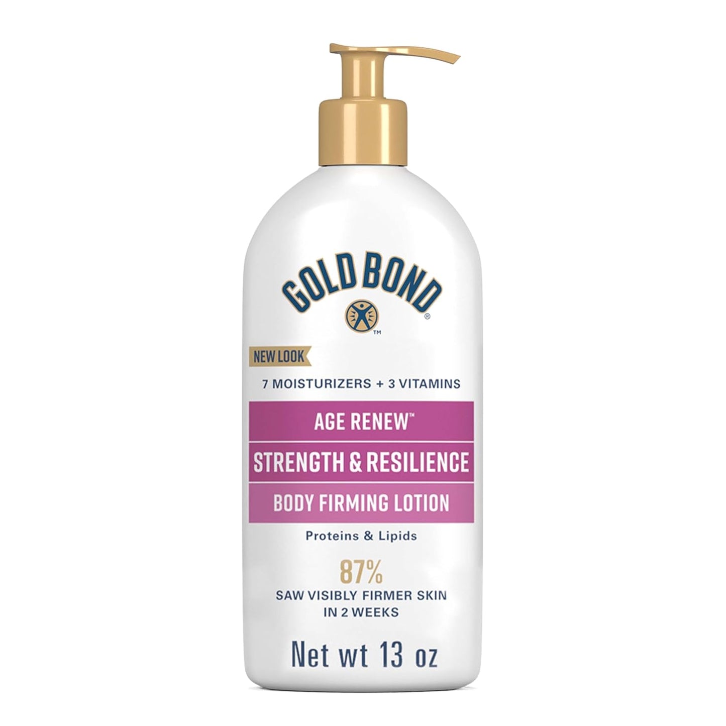 Gold Bond Age Renew Strength & Resilience Lotion for Mature Skin, 13 Oz. | Firming Body lotion with Proteins & Lipids for aging skin, lightweight, non-greasy and dermatologist-tested