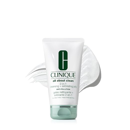 Clinique All About Clean 2-in-1 Cleansing + Exfoliating Jelly, Face Wash & Exfoliator With Salicylic Acid For All Skin Types, 5 Fl Oz