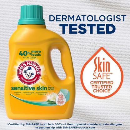 ARM & HAMMER Sensitive Skin Plus Fresh Scent Liquid Laundry Detergent