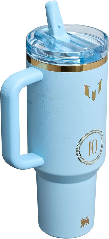 STANLEY Quencher ProTour Flipstraw Tumbler, 40 oz, Messi Striker Blue