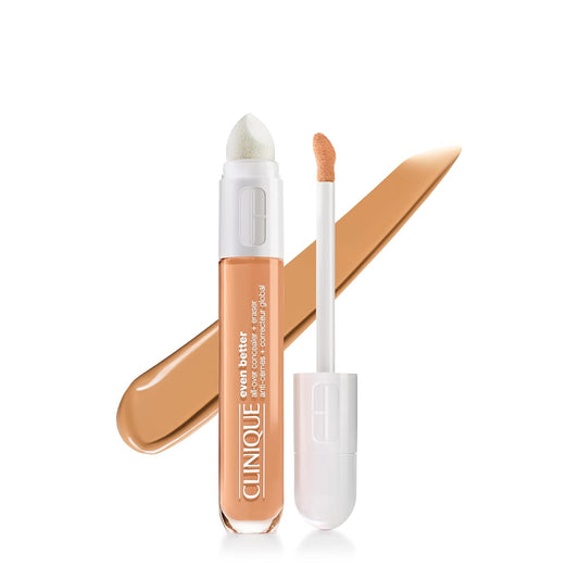 Clinique Even Better All-Over Full Coverage Concealer + Eraser Makeup For Dark Undereye Circles | With Hyaluronic Acid + Caffeine | Hydrating, Brightening + Depuffing