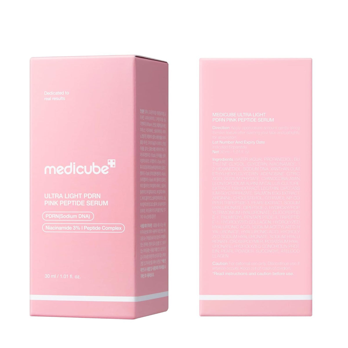 medicube PDRN Pink Peptide Serum with Salmon DNA 1.01 fl. Oz (Pack of 2)