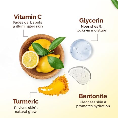 Mamaearth Vitamin C & Kaolin Clay Facial Mask | Enhances Skin Tone & Helps Reduce Spots | Firms, Soothes & Gives Glowing Skin | Face Pack for Skin Illumination | 3.53 Oz/100 g