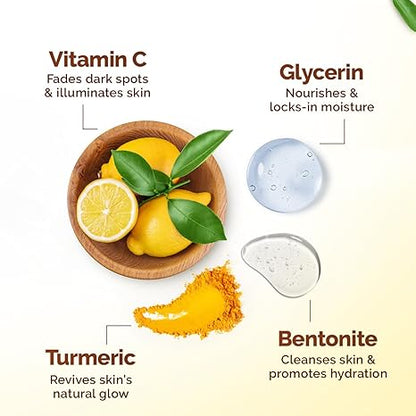 Mamaearth Vitamin C & Kaolin Clay Facial Mask | Enhances Skin Tone & Helps Reduce Spots | Firms, Soothes & Gives Glowing Skin | Face Pack for Skin Illumination | 3.53 Oz/100 g