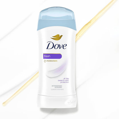 Dove Invisible Solid Antiperspirant Deodorant Stick Fresh for Women, For 48H Underarm Sweat & Odor Protection 2.6 oz