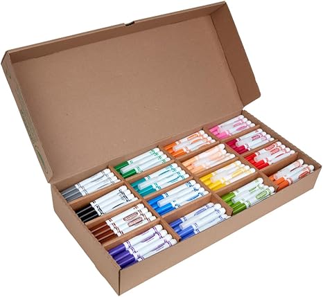 Crayola Broad Line Markers Classpack (256 Ct), Bulk Markers for Kids, Art Supplies for School, Classroom Must Haves, Preschool & Kindergarten Supplies